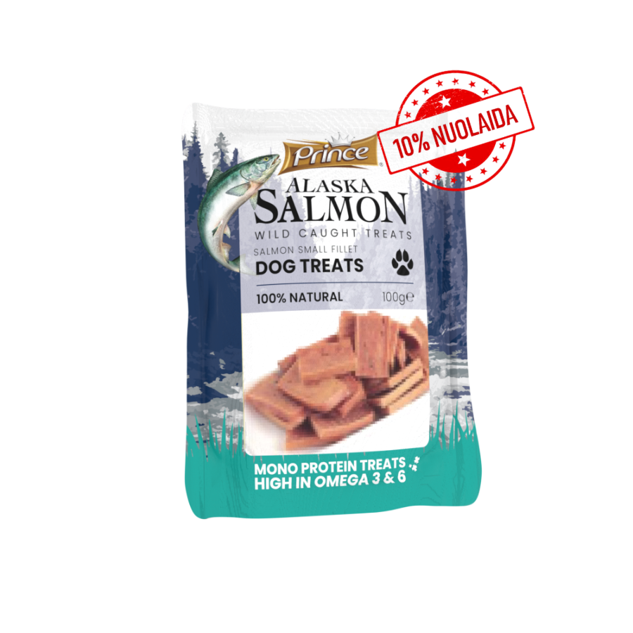 PRINCE Alaska Salmon Small Fillet - skanėstas šunims 100g