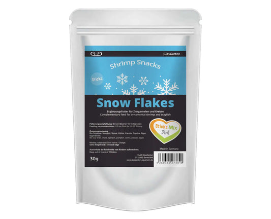GlasGarten - Shrimp Snacks Snow Flakes Sticks-Mix 3in1 30g.