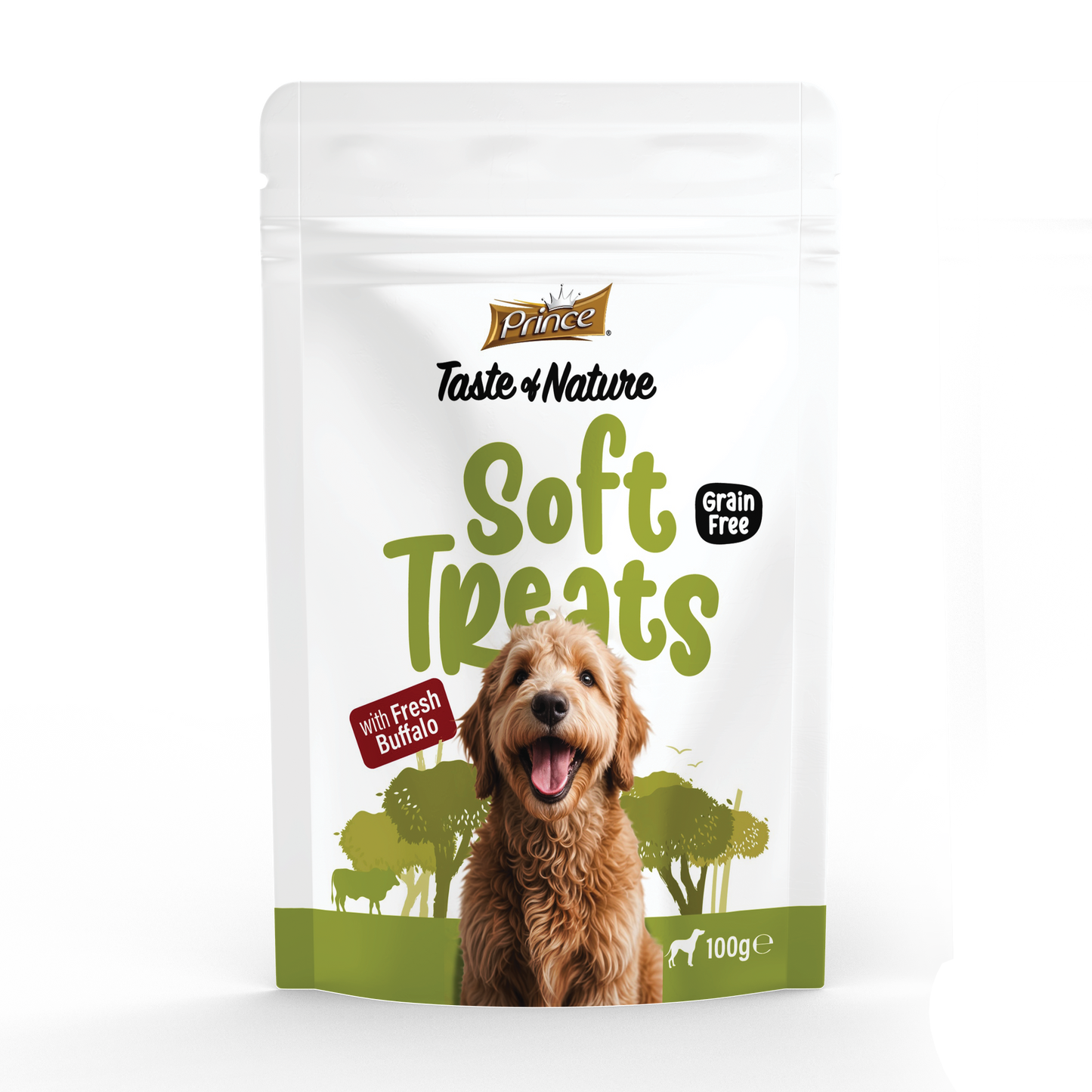 Prince Soft Treats with Fresh Buffalo - minkšti skanėstai su šviežiais buivolais 100g.