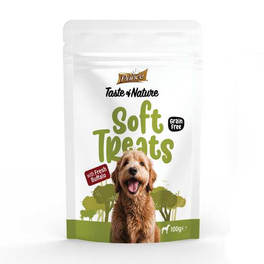 Prince Soft Treats with Fresh Buffalo - minkšti skanėstai su šviežiais buivolais 100g.
