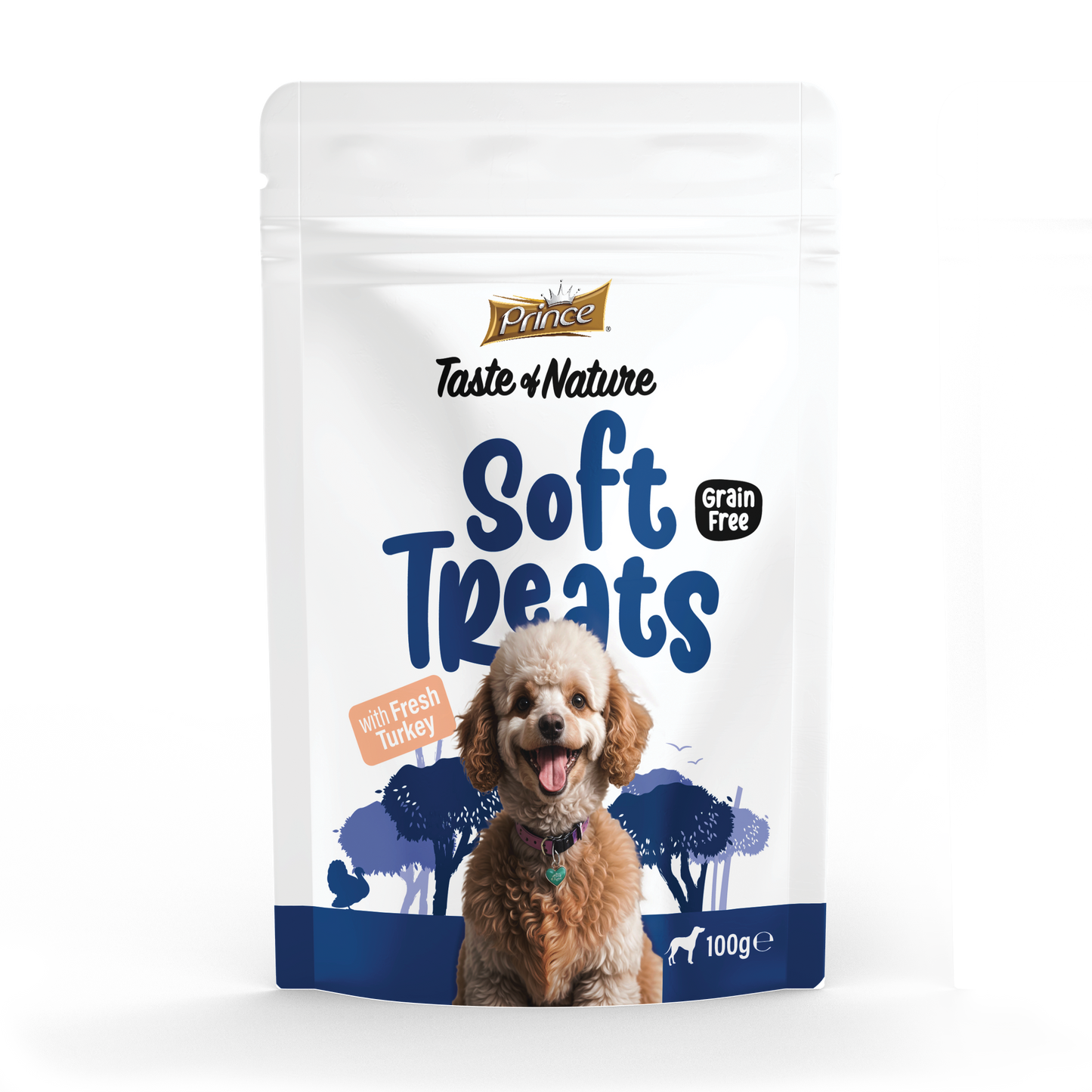 Prince Soft Treats with Fresh Turkey - minkšti skanėstai su šviežia kalakutiena 100g.