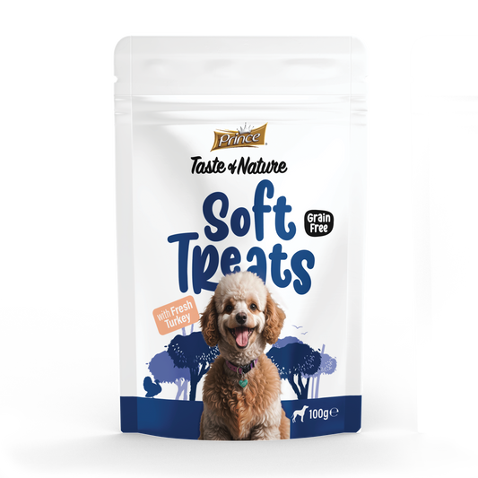 Prince Soft Treats with Fresh Turkey - minkšti skanėstai su šviežia kalakutiena 100g.