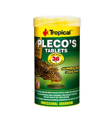 Tropical Pleco's Tablets Jumbo size - maistas žuvims 25mm tabletės