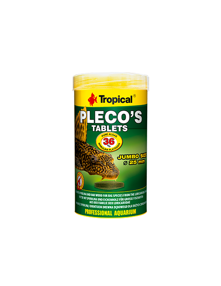 Tropical Pleco's Tablets Jumbo size - maistas žuvims 25mm tabletės