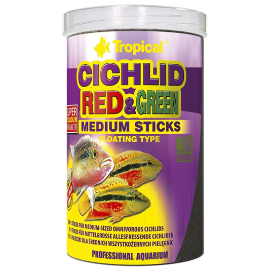 Tropical Cichlid Red&Green medium sticks - maistas žuvims
