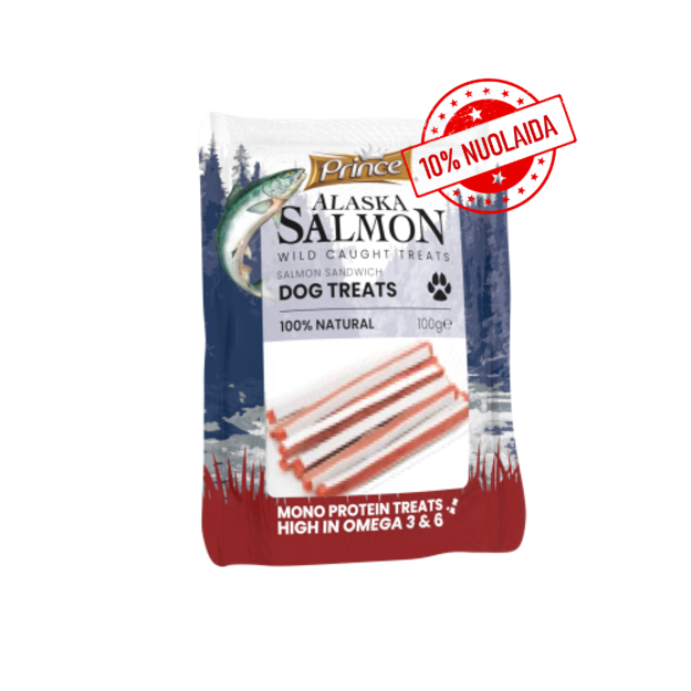 PRINCE Alaska Salmon Sandwich - skanėstas šunims 100g