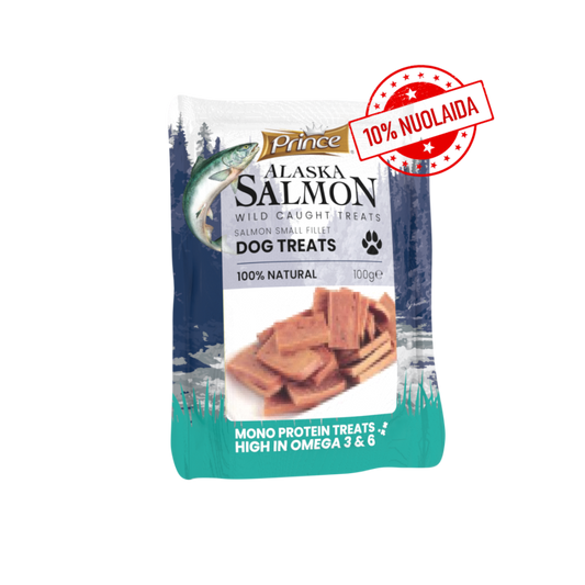 PRINCE Alaska Salmon Small Fillet - skanėstas šunims 100g