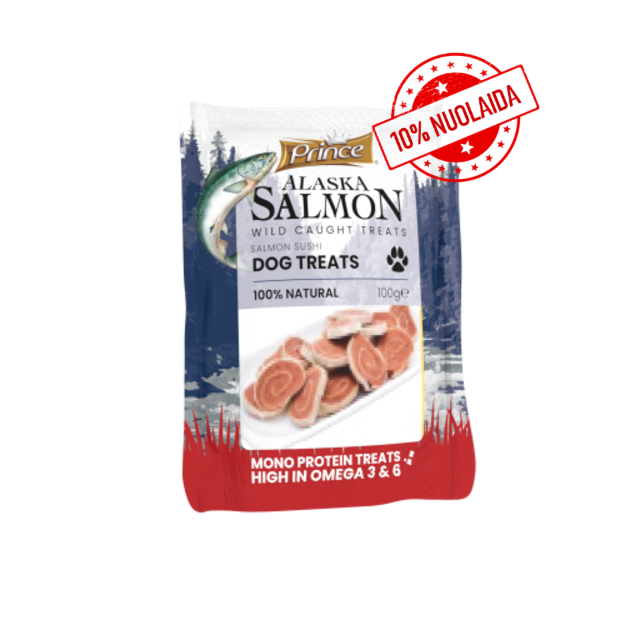 PRINCE Alaska Salmon Sashi - skanėstas šunims 100g