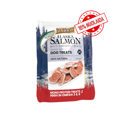 PRINCE Alaska Salmon Sashi - skanėstas šunims 100g