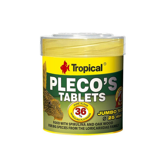 Tropical Pleco's Tablets Jumbo size - maistas žuvims 25mm tabletės
